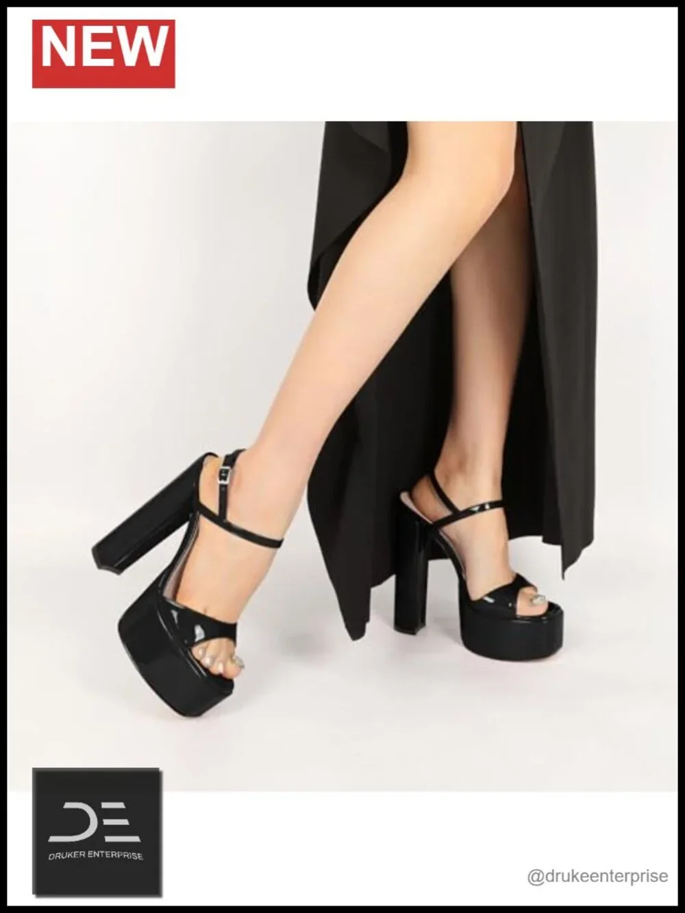 Chunky Platform Heels Square Open Toe Adjustable Straps Mule Sandals 6 Inch